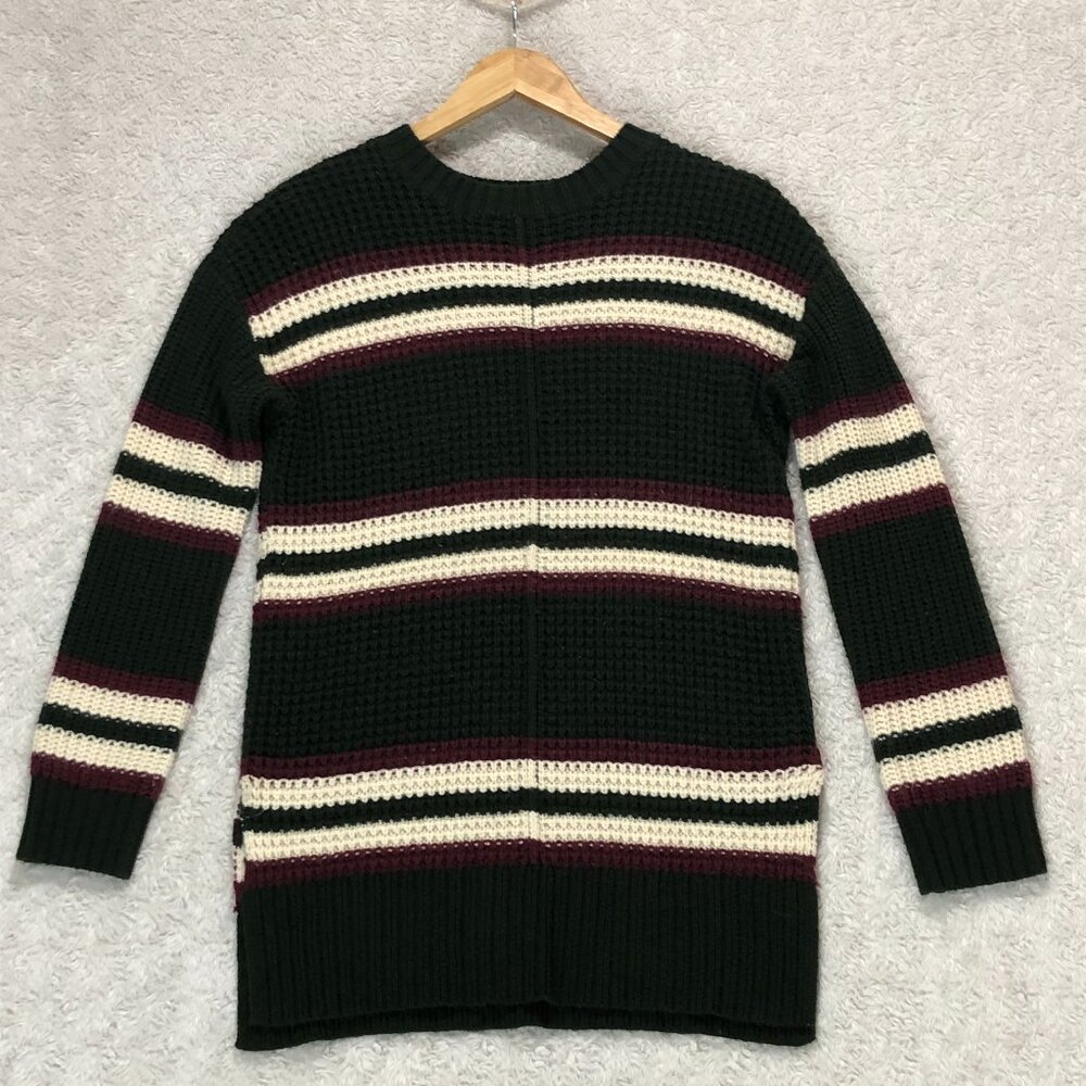 Arizona Jeans Co Women's Green Striped Long Sleeve Knit Sweater Size‎ Medium